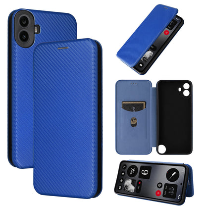 Carbon Fiber Flip Case for Nothing CMF Phone 1, Blue