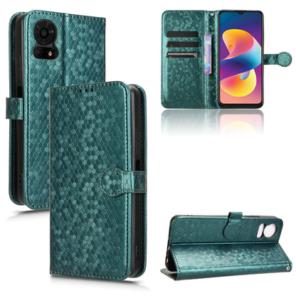 Slim Flip Polka-Dots Phone Case with Card Holder for TCL 50 LE, Green