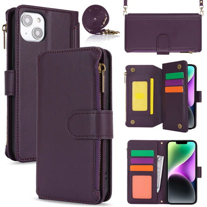 for iPhone 14 Wallet Case with RFID Blocking, Purple