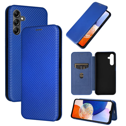 Carbon Fiber Flip Case for Samsung Galaxy A15 5G, Blue