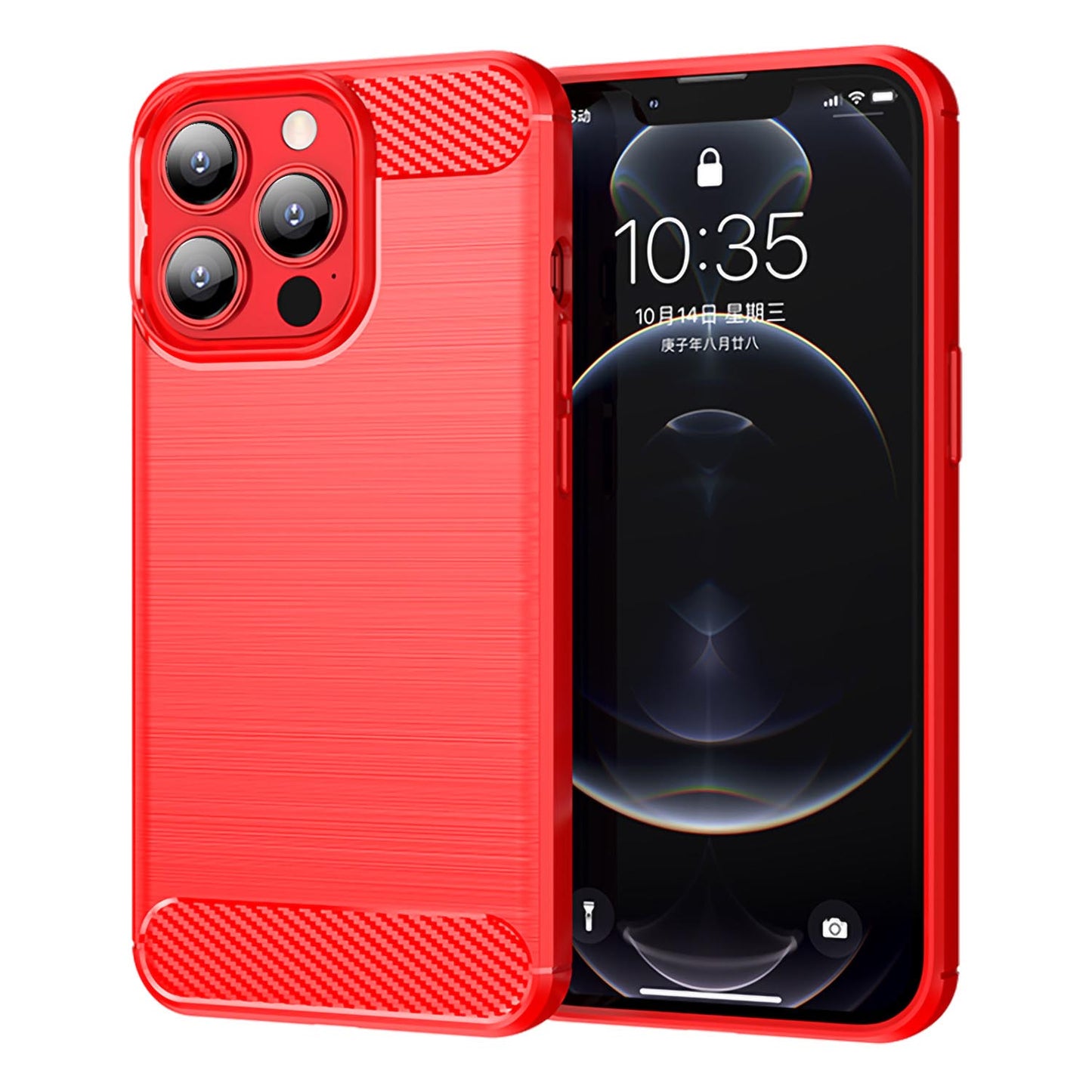 Soft TPU Non-Slip Bumper Protection Case for iPhone 13 Pro Max, Red