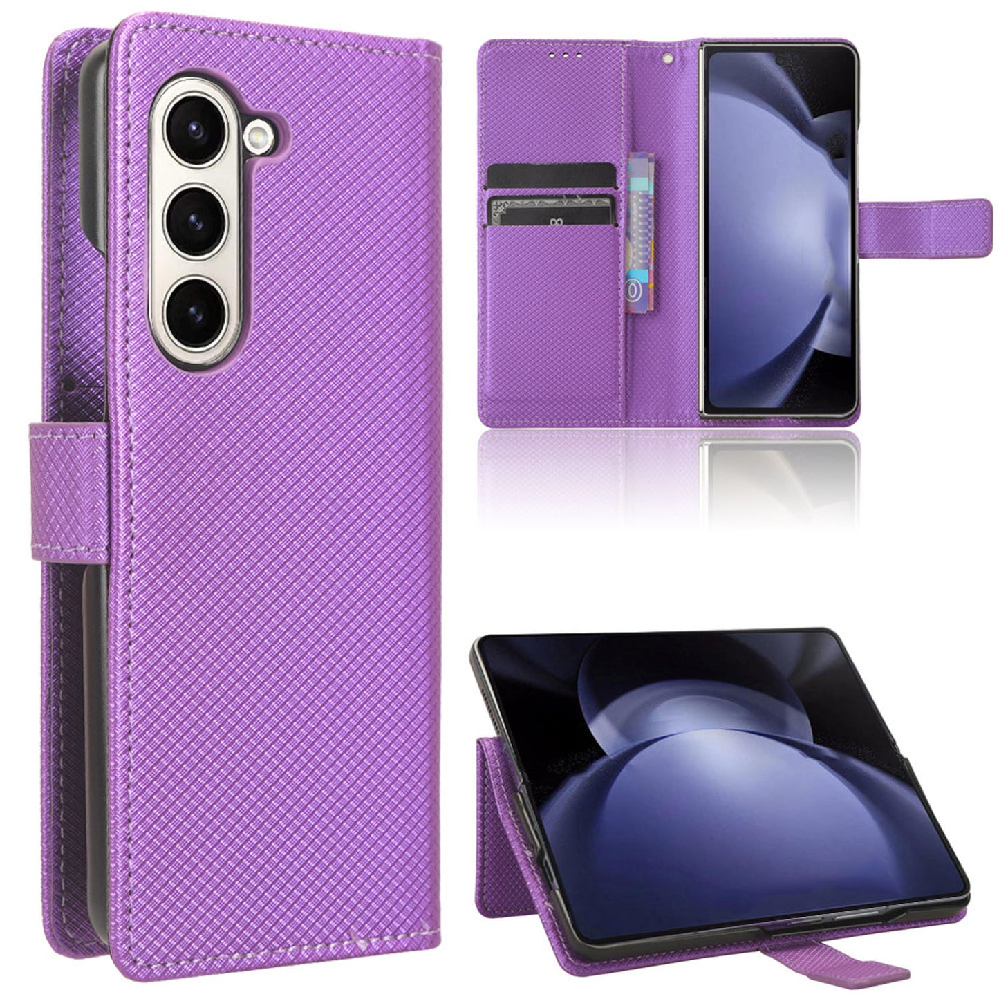 Wallet Case for Samsung Galaxy Z Fold6, Purple