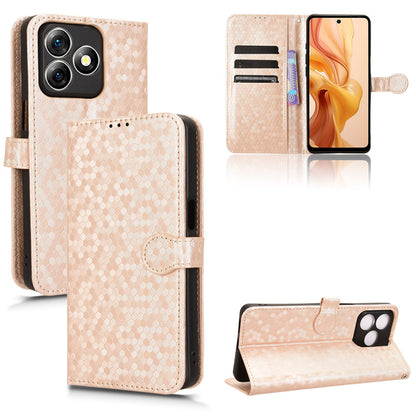 Slim Flip Polka-Dots Phone Case with Card Holder for Ulefone Note 18 Ultra, Rose Gold