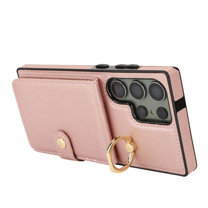 for Samsung Galaxy S23 Ultra Wallet Case with Card Holder, Rose Gold