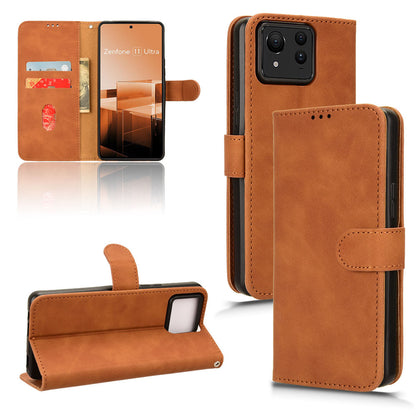 Wallet Case with Card Holder Flip Magnetic Protective Cover for Asus Zenfone 11 Ultra, Brown