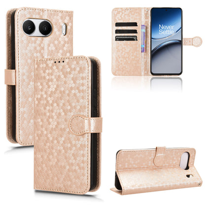 Slim Flip Polka-Dots Phone Case with Card Holder for OnePlus Nord 4, Rose Gold