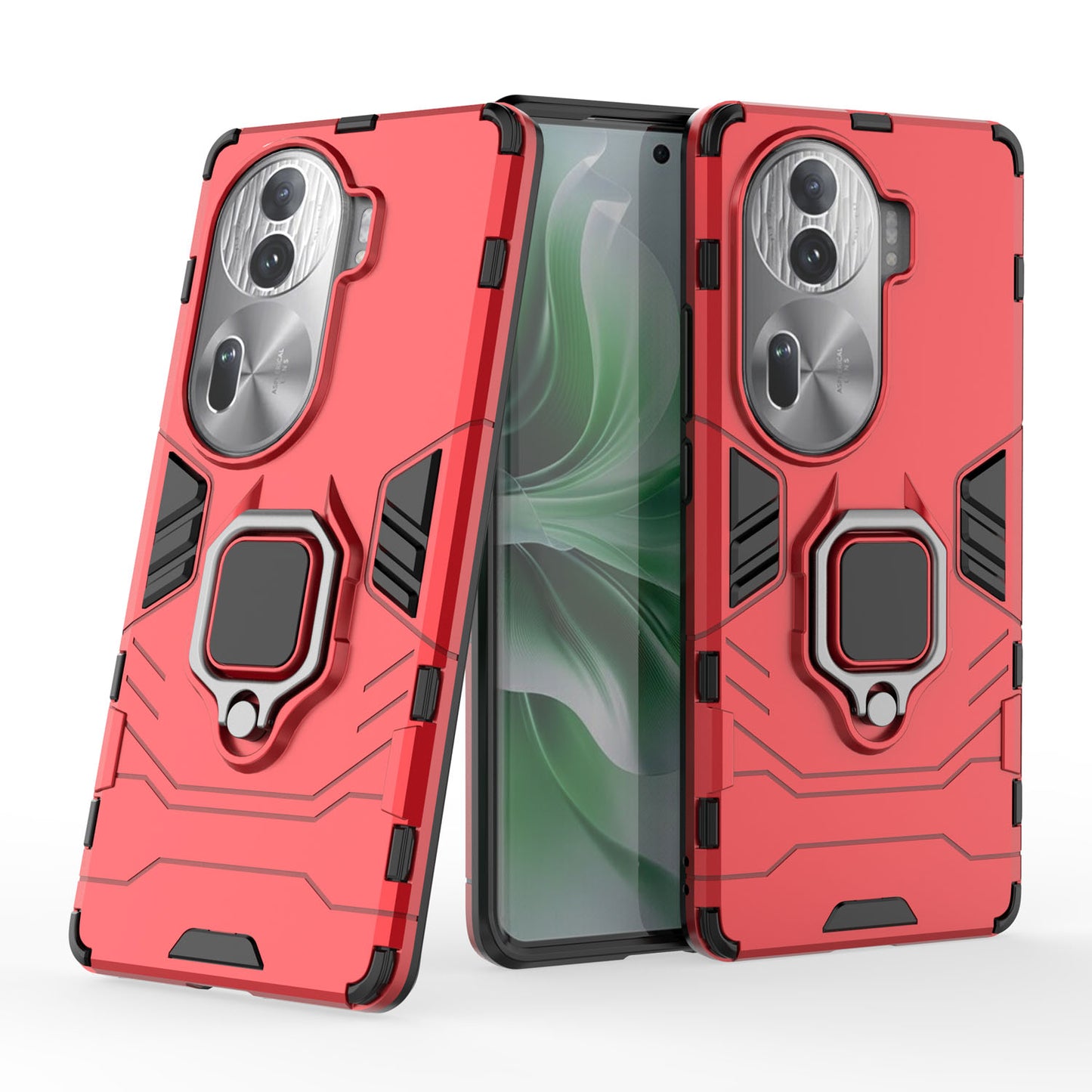 Support Magnetic Car Mounts Stylish Dual Layer Hard PC Back Case for OPPO Reno11 Pro 5G