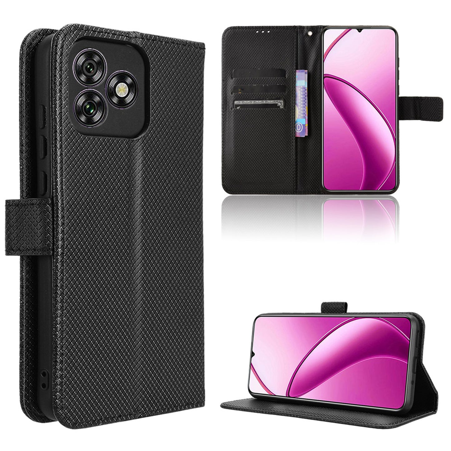 Wallet Case for Oukitel C53, Black