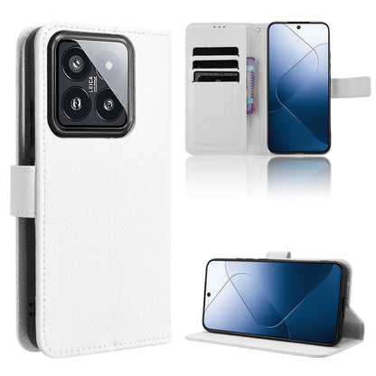 Wallet Case with Credit Card Holder PU Leather Flip Folio Phone Cover for Xiaomi 14, White