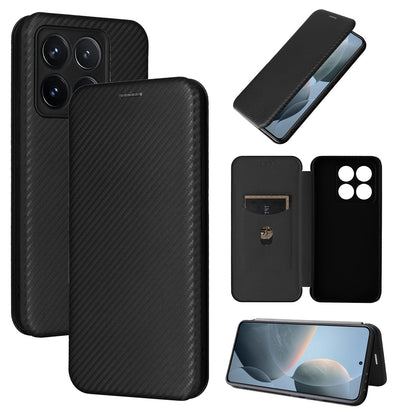 Carbon Fiber Flip Case for Xiaomi 14T, Black