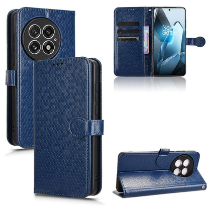 Slim Flip Polka-Dots Phone Case with Card Holder for OnePlus 13, Blue