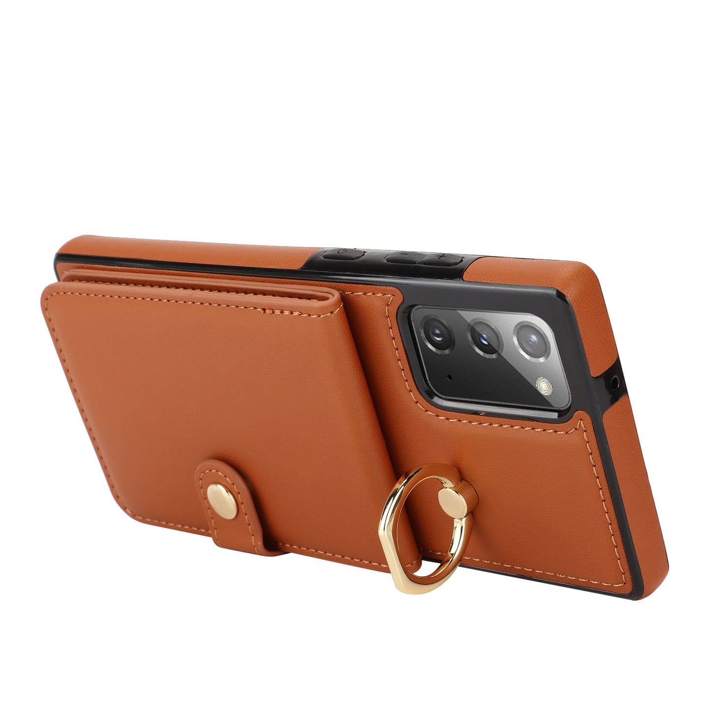 for Samsung Galaxy Note20 5G Wallet Case with Card Holder, Brown