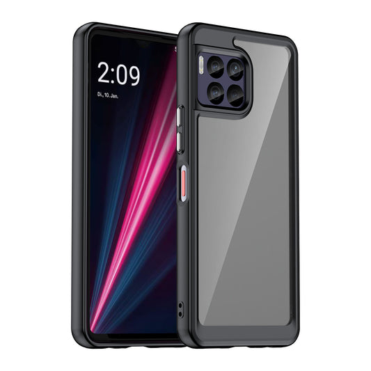 Hard Back Soft Bumper Protective Case for T-Mobile REVVL 7 Pro 5G, Black