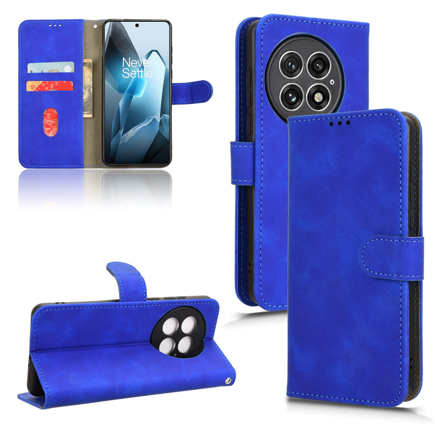 Wallet Case with Card Holder Flip Magnetic Protective Cover for OnePlus 13, Blue