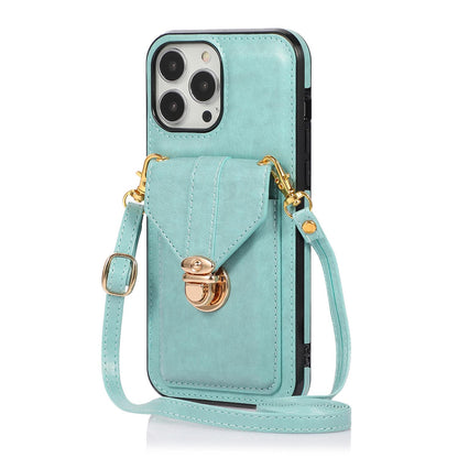 Crossbody Wallet Case with Wrist Strap Shoulder Protective Cover for iPhone 14 Pro