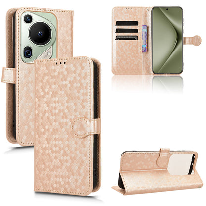 Slim Flip Polka-Dots Phone Case with Card Holder for Huawei Pura 70 Ultra, Rose Gold