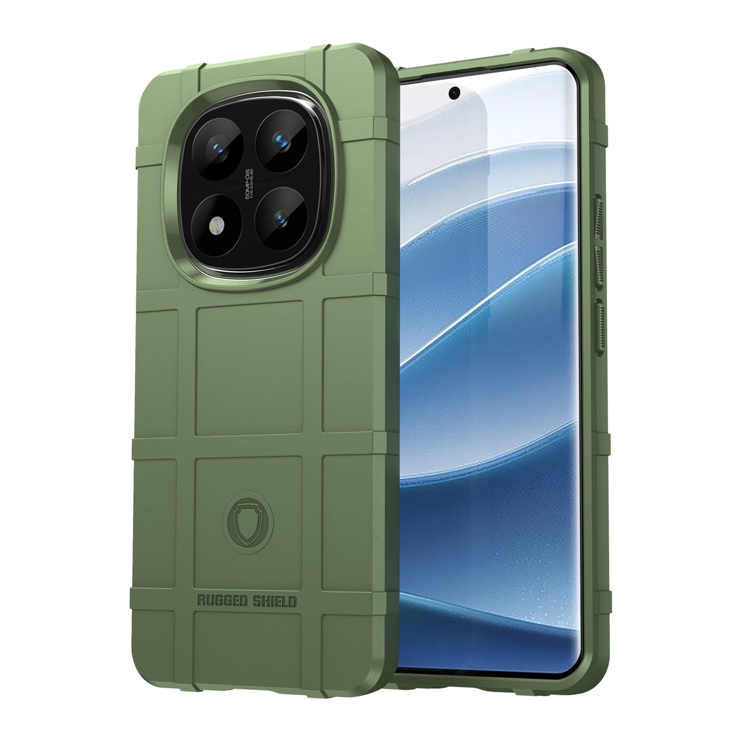 TPU Thick Solid Armor Tactical Protective Case for Redmi Note 14 Pro Plus 5G, Green