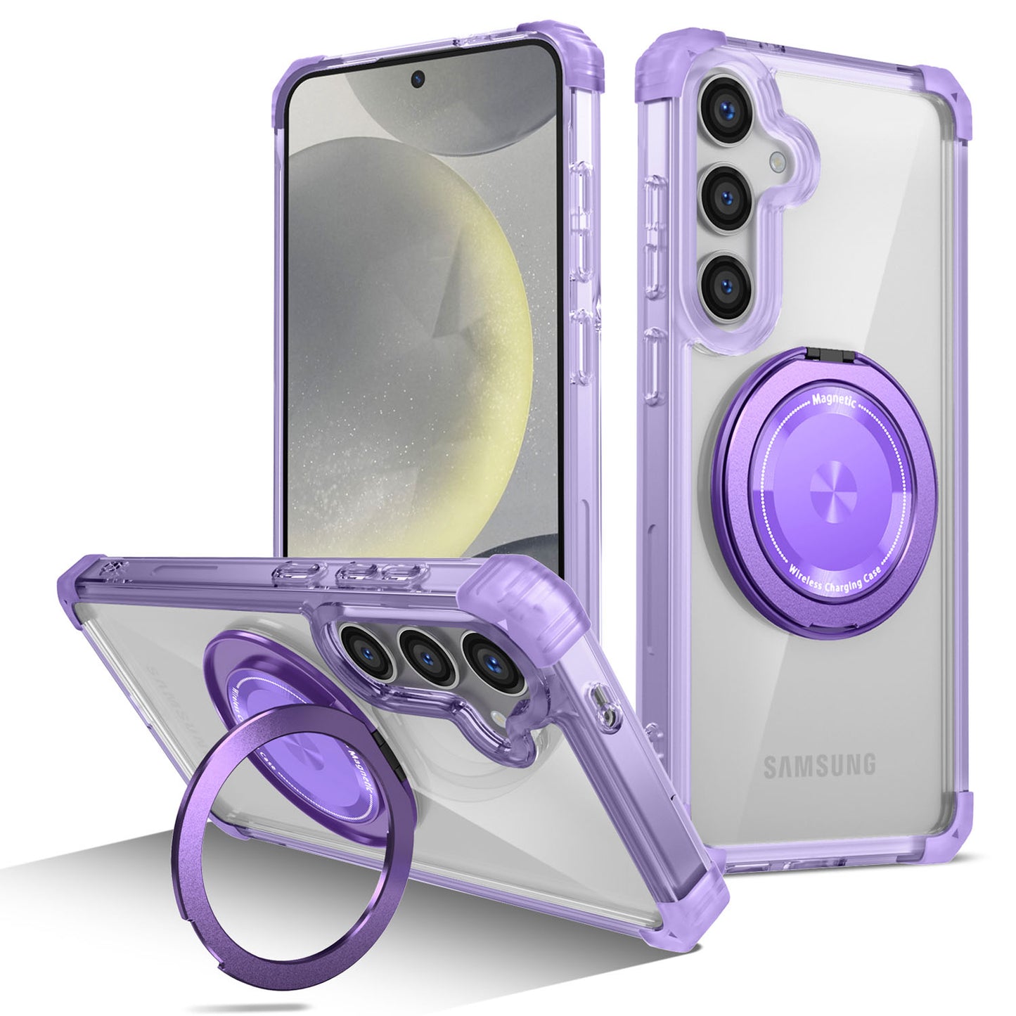 Samsung Galaxy S24 Case, Built in 360¡ã Magnetic Stand, Compatible with Magsafe, Purple