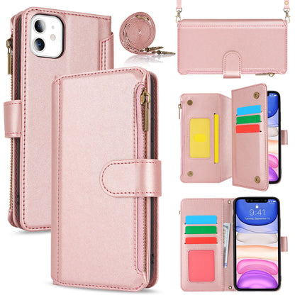 for iPhone 11 Wallet Case with RFID Blocking, Rose Gold