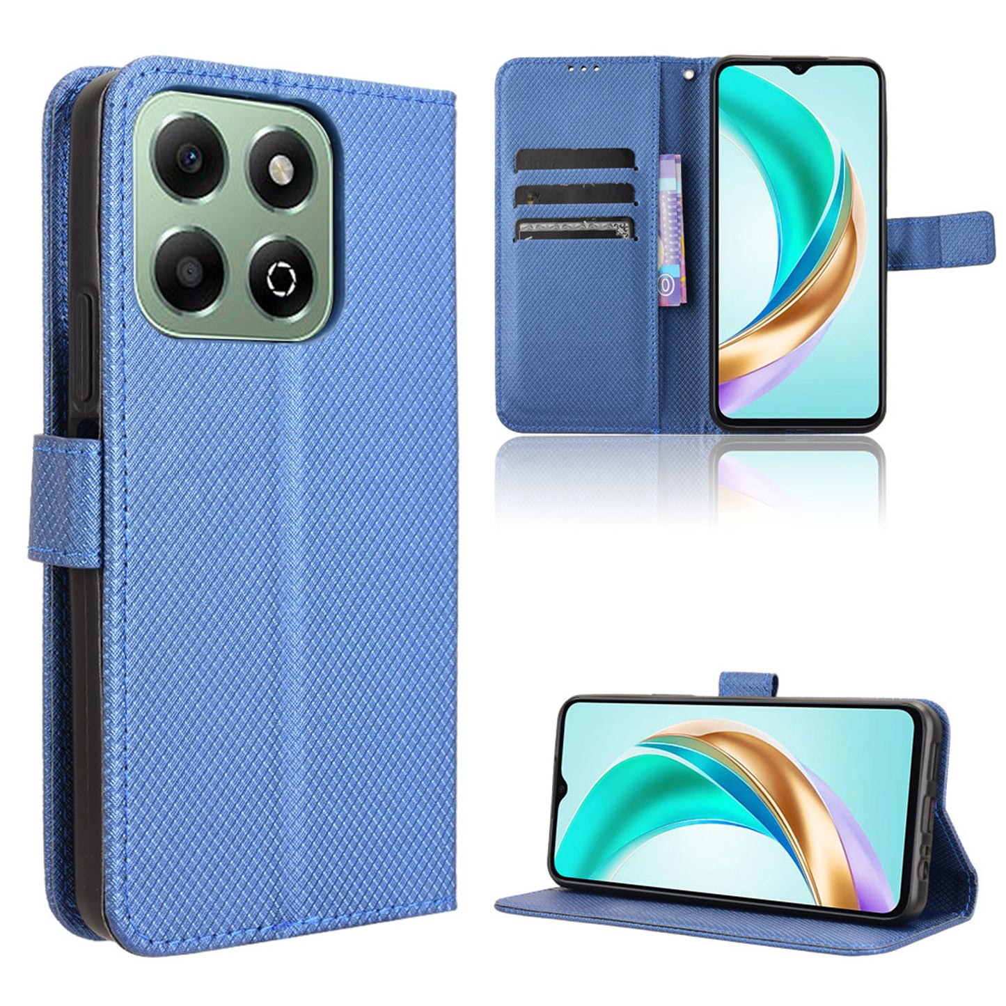 Wallet Case for Honor X6b, Blue