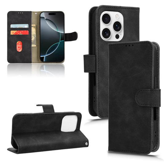 Wallet Case with Card Holder Flip Magnetic Protective Cover for iPhone 16 Pro Max, Black