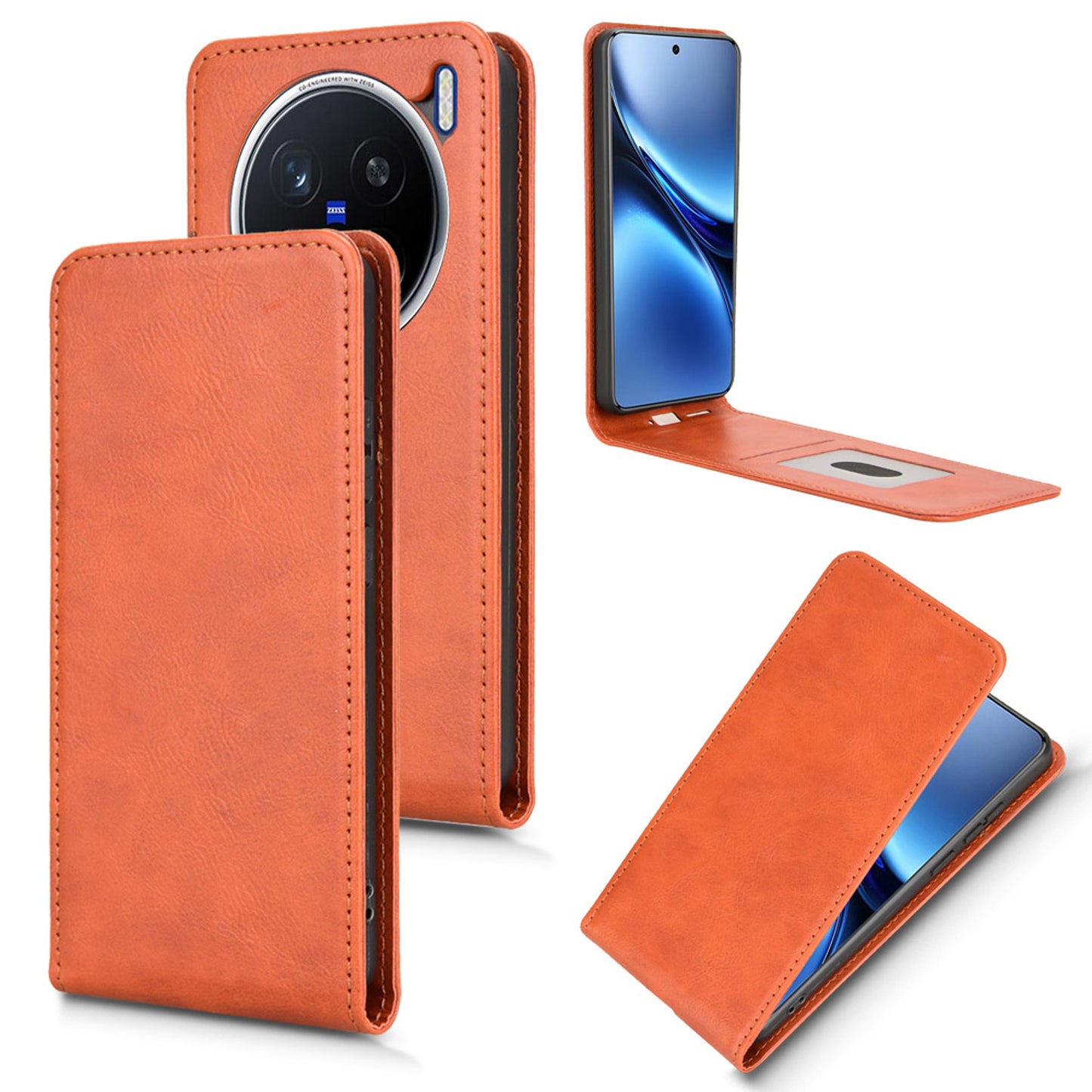 VIVO X200 Flip Case | Sxiakai Series, Brown