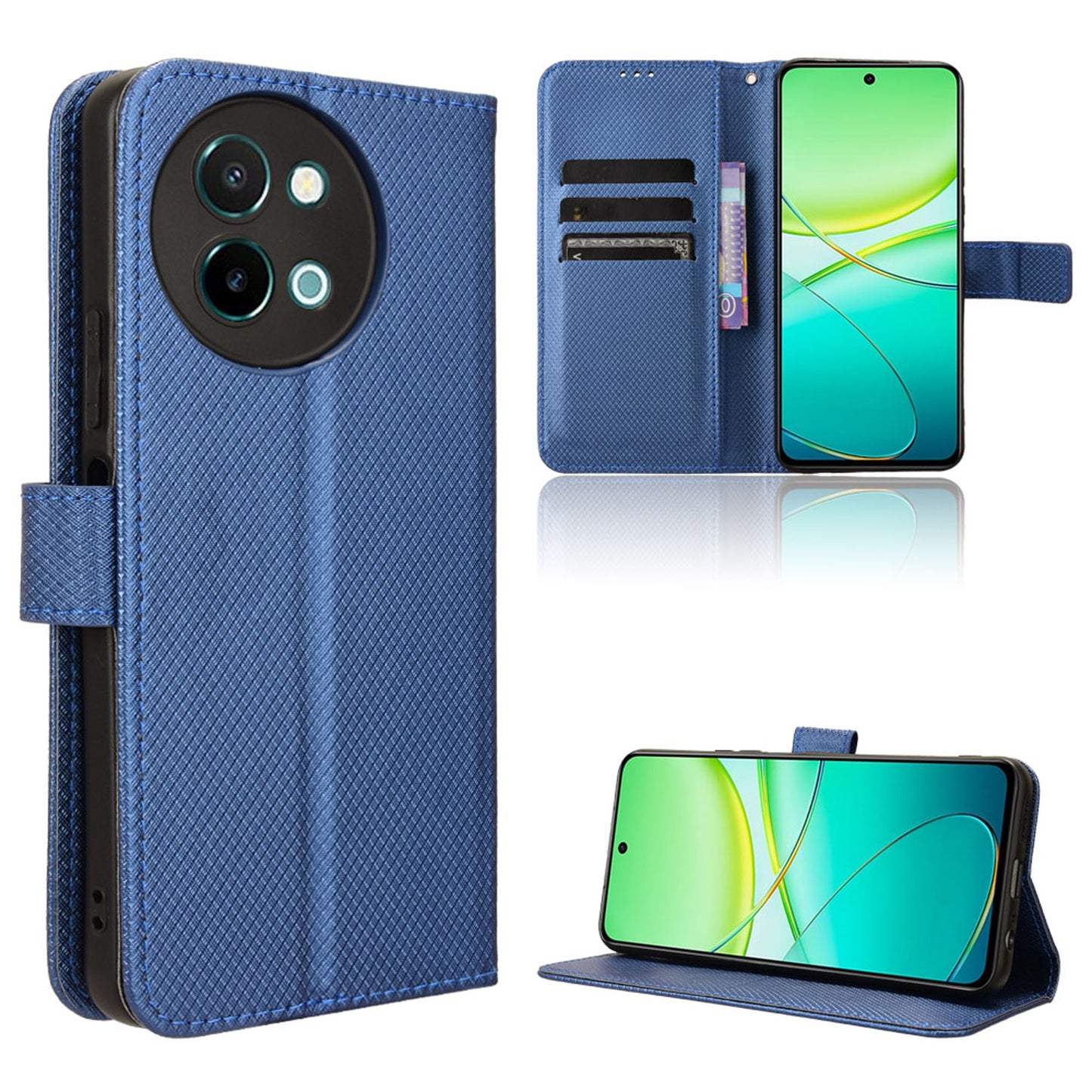 Wallet Case for VIVO Y58 5G, Blue