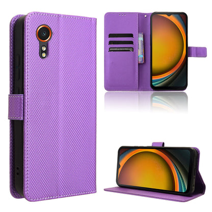 Wallet Case with Credit Card Holder PU Leather Flip Folio Phone Cover for Samsung Galaxy XCover7, Purple