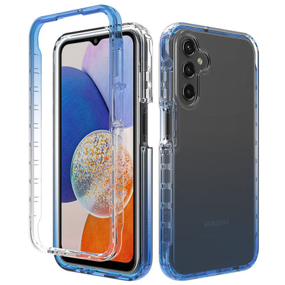 Gradient Clear Shockproof Full Body Case with Built-in Screen Protector Cover for Samsung Galaxy A15 5G, HALF-BLUE