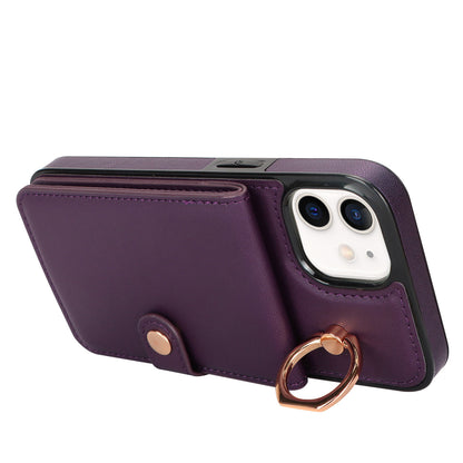 for iPhone 12 Wallet Case with Card Holder, Purple