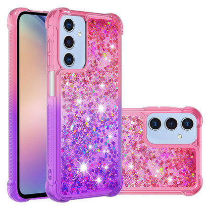 Samsung Galaxy A16 5G Gradient Quicksand Series Bling Liquid TPU Case, Pink&Purple