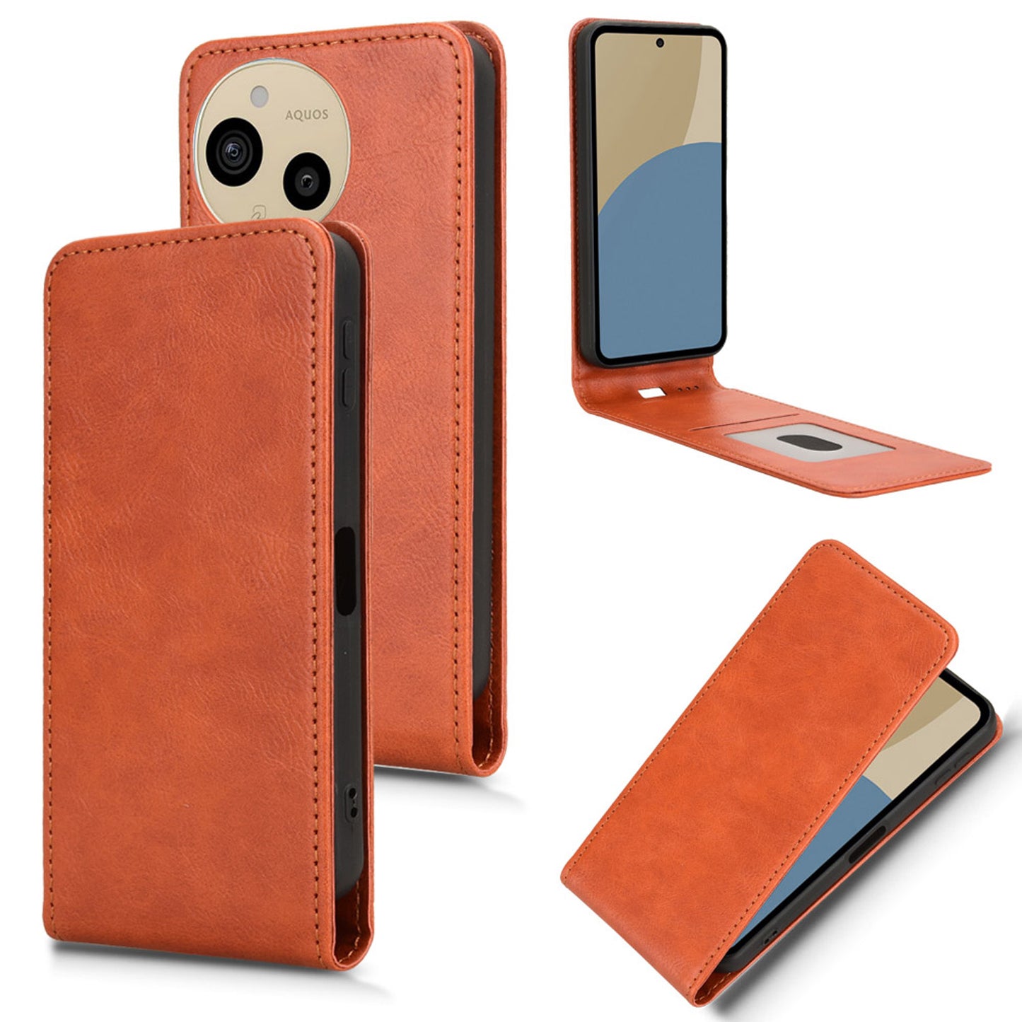 Sharp AQUOS Sense9 Flip Case | Sxiakai Series, Brown