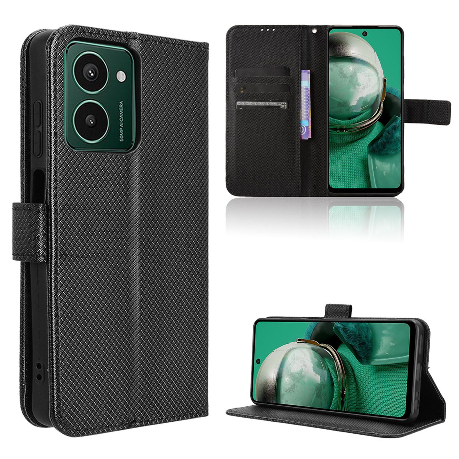 Wallet Case for HMD Pulse+, Black