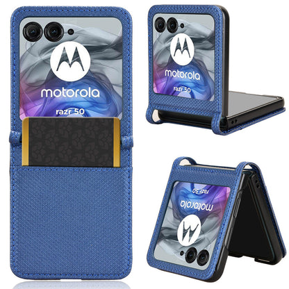 Wallet Case for Motorola Razr 50, Blue