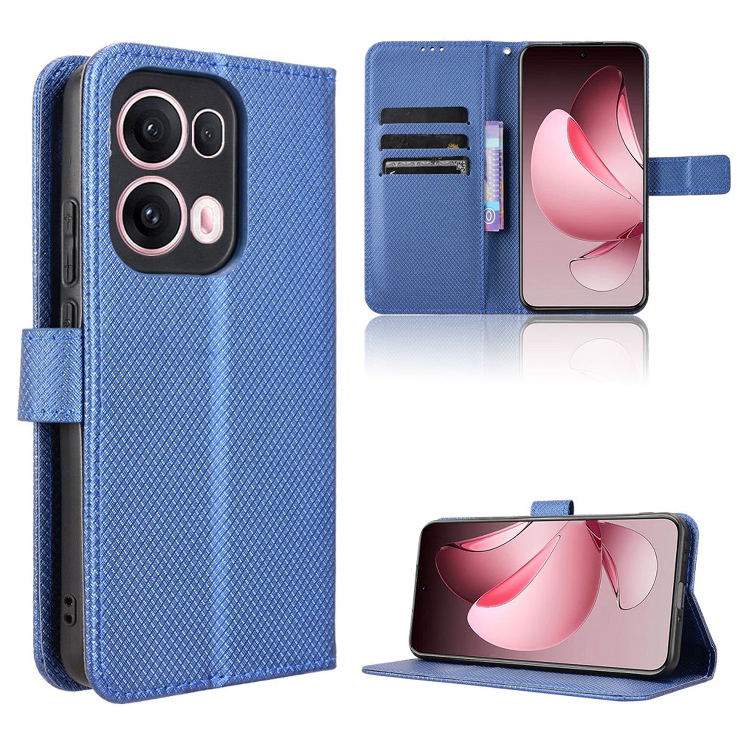 Wallet Case for OPPO Reno13 Pro 5G, Blue