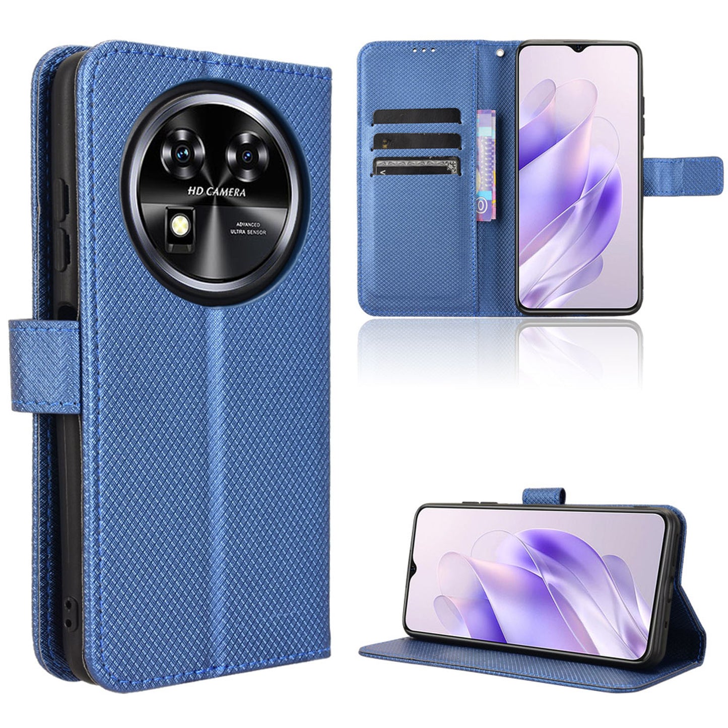 Wallet Case for Oukitel C37, Blue