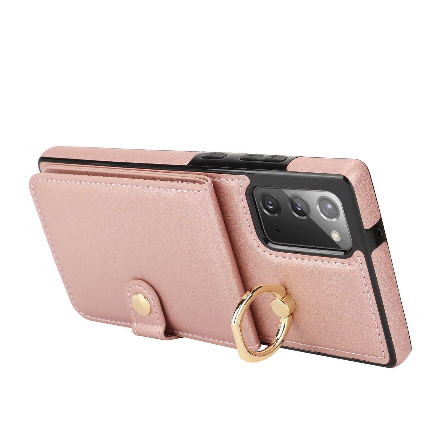 for Samsung Galaxy Note20 5G Wallet Case with Card Holder, Rose Gold