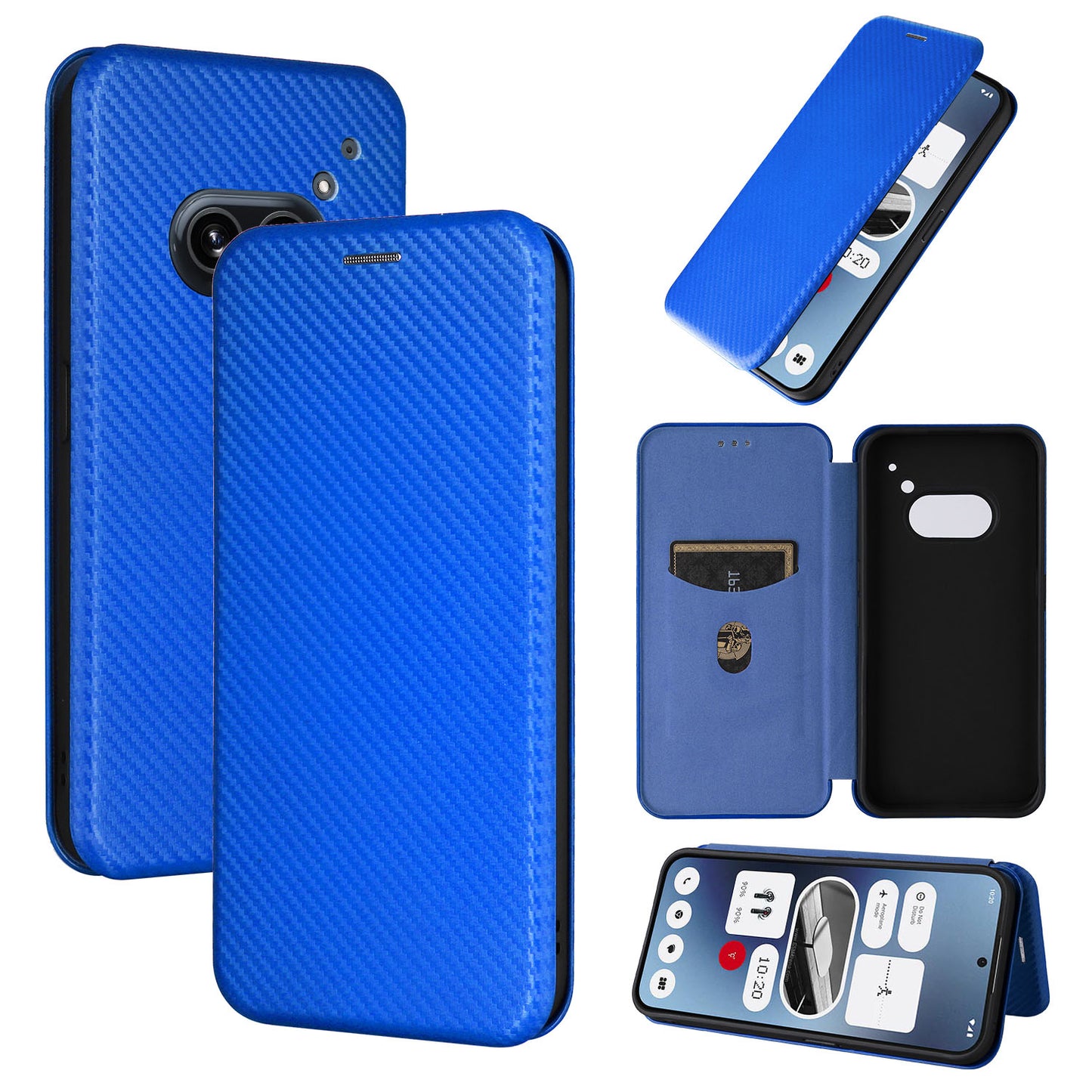 Carbon Fiber Flip Case for Nothing Phone (2a), Blue