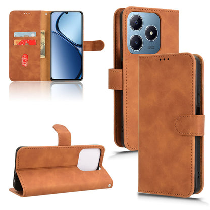 Wallet Case with Card Holder Flip Magnetic Protective Cover for Realme C63, Brown