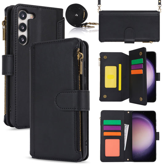 for Samsung Galaxy S23+ Wallet Case with RFID Blocking, Black