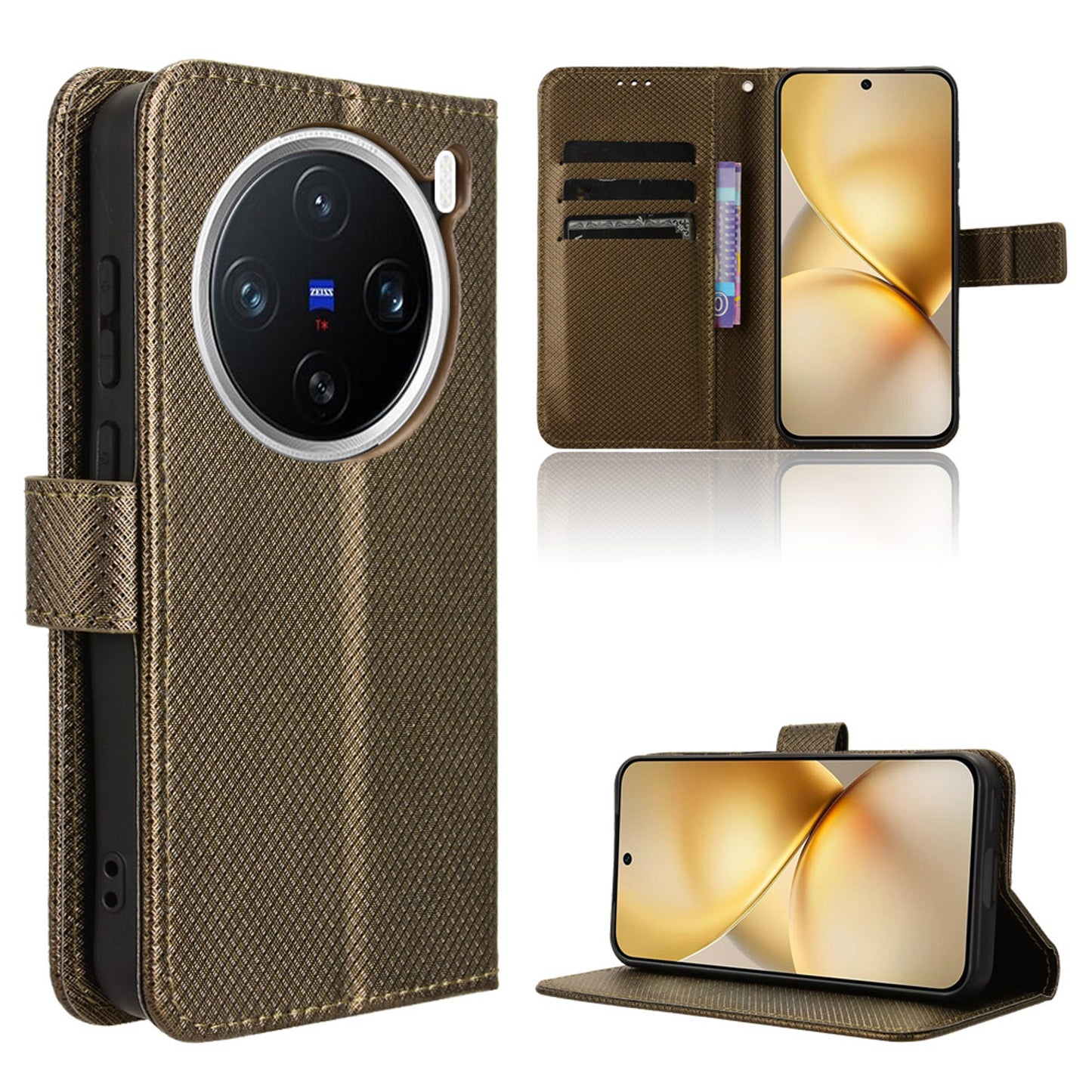 Wallet Case for VIVO X200, Bronzed