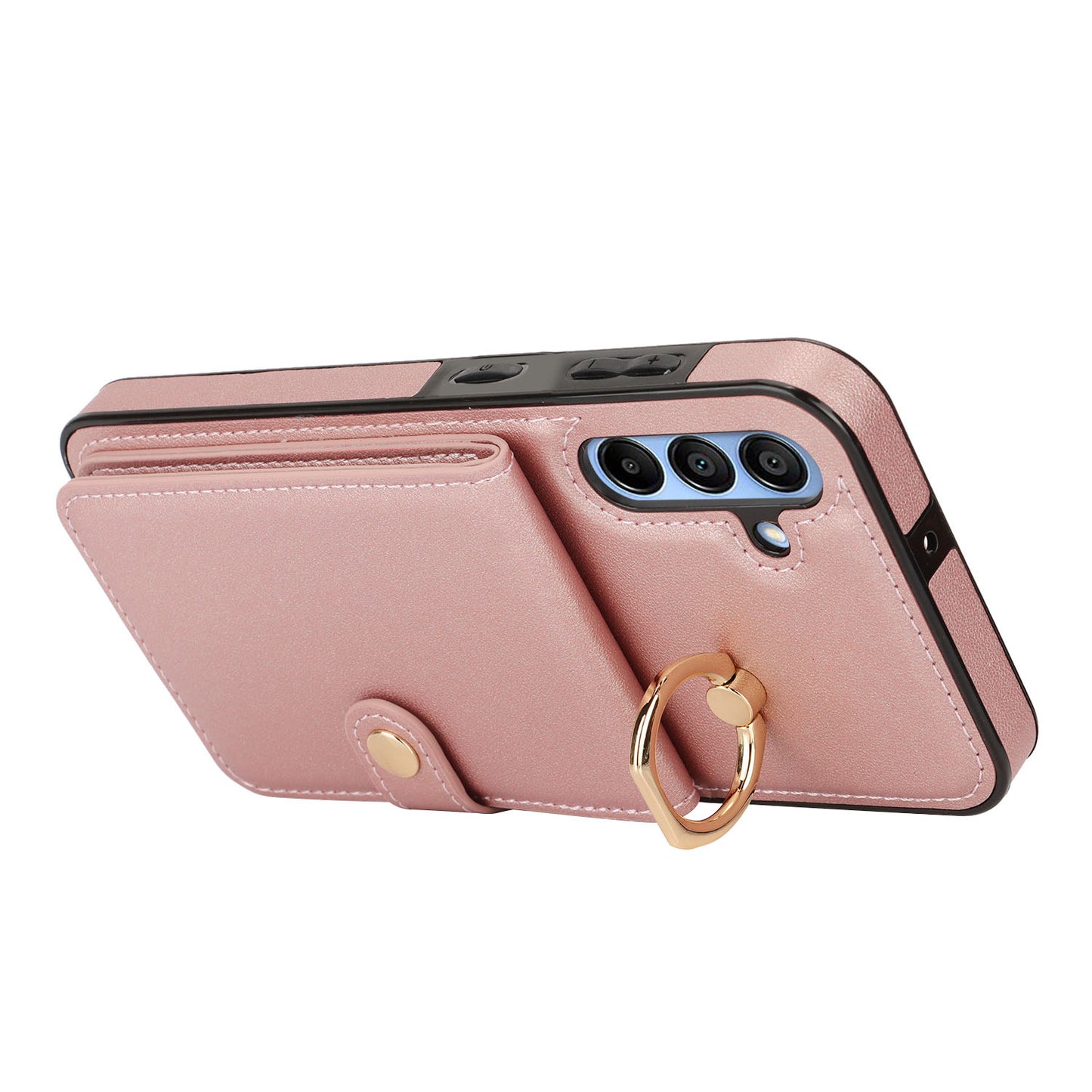 for Samsung Galaxy A55 5G Wallet Case with Card Holder, Rose Gold