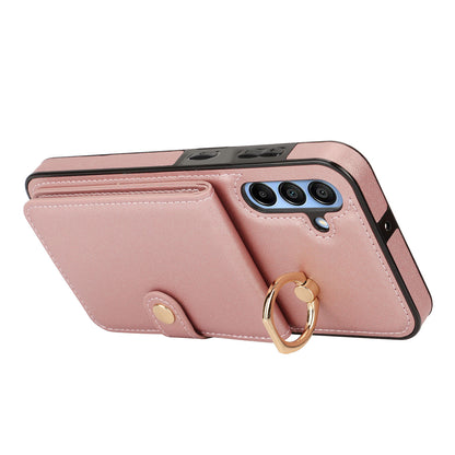 for Samsung Galaxy A55 5G Wallet Case with Card Holder, Rose Gold