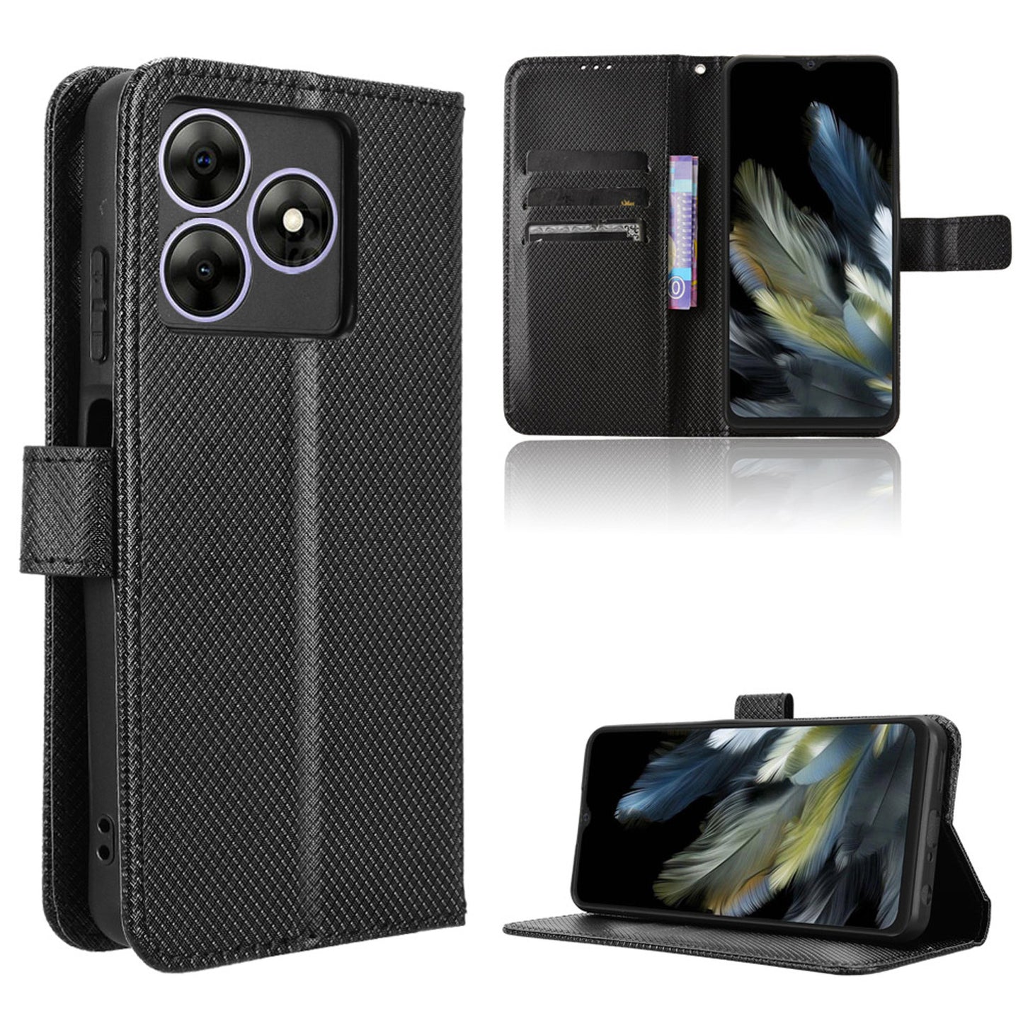 Wallet Case for Blackview WAVE 8, Black