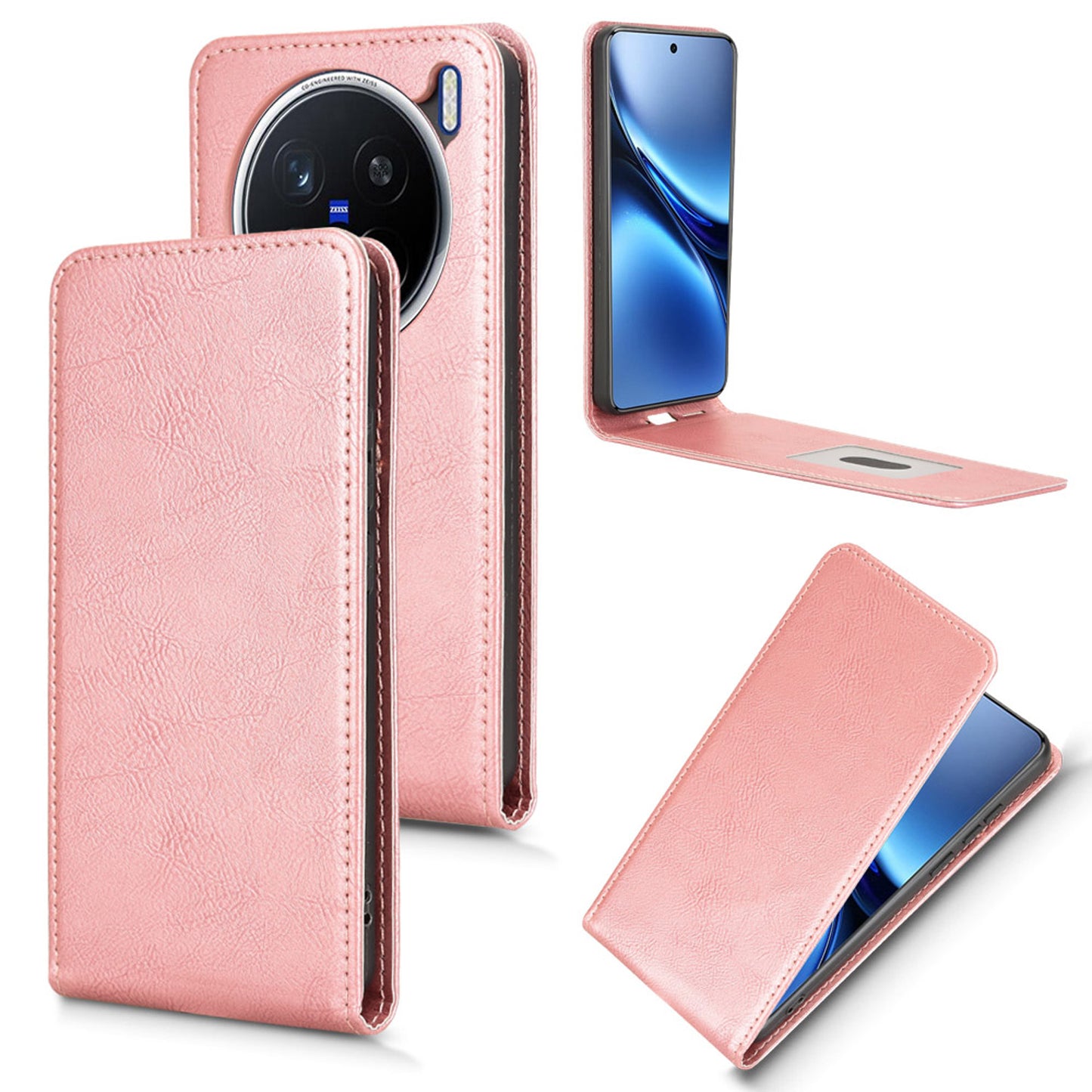 VIVO X200 Flip Case | Sxiakai Series, RoseGold