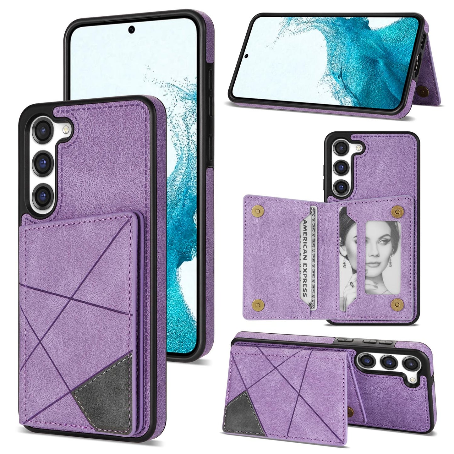 Slim Leather Shockproof Protective Case for Samsung Galaxy S23+, Purple