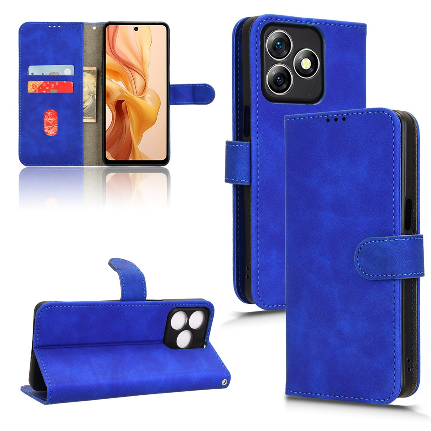 Wallet Case with Card Holder Flip Magnetic Protective Cover for Ulefone Note 18 Ultra, Blue