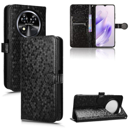 Slim Flip Polka-Dots Phone Case with Card Holder for Oukitel C37, Black