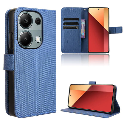 Wallet Case with Credit Card Holder PU Leather Flip Folio Phone Cover for Xiaomi Redmi Note 13 Pro 4G, Blue