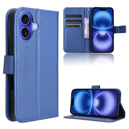 Wallet Case for iPhone 16 Plus, Blue